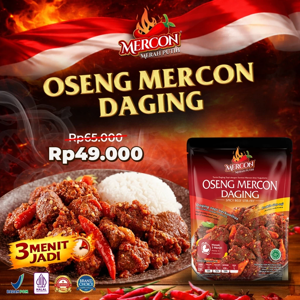 Mercon Merah Putih - Satuan | Oseng Mercon Daging (Sedikit Pedas)