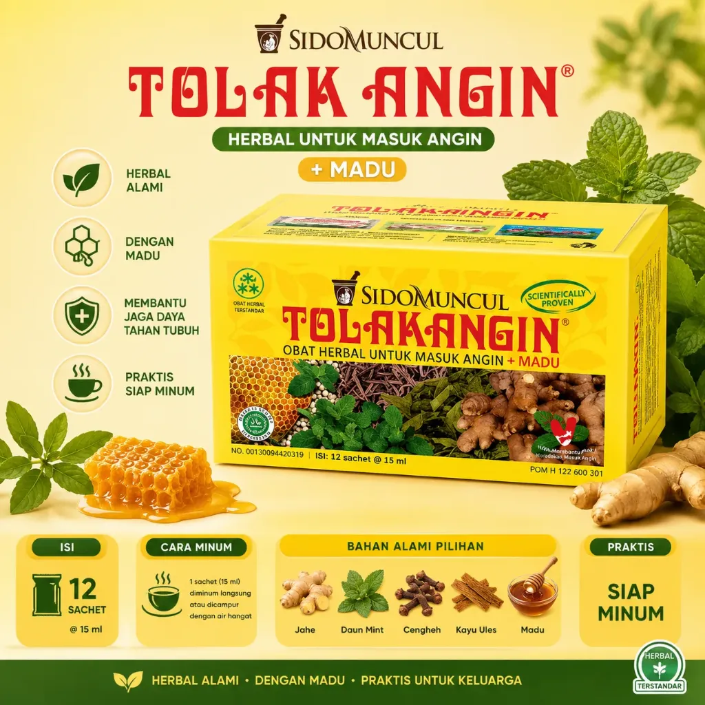 Tolak Angin Cair + Madu Box isi 12 Sachet (Pack)