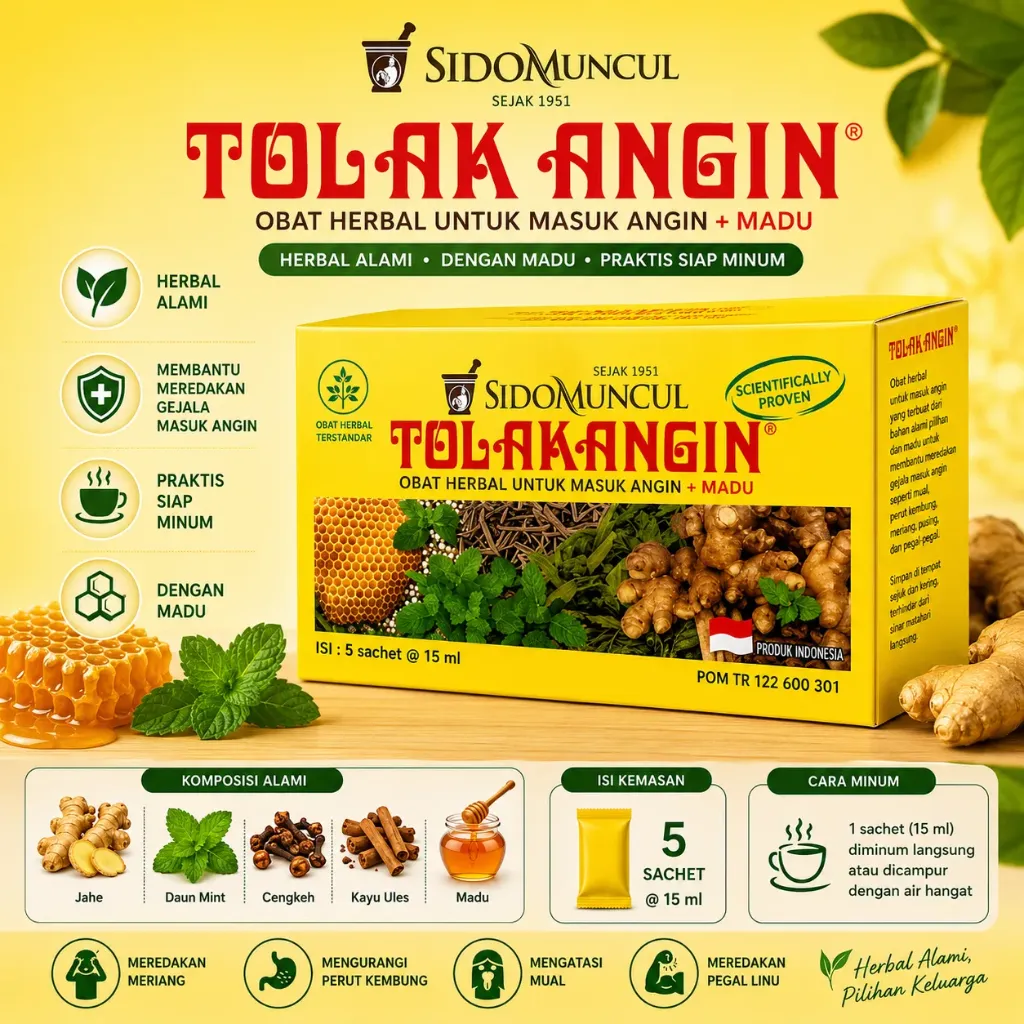 Sido Muncul Tolak Angin Cair + Madu isi 5 Sachet