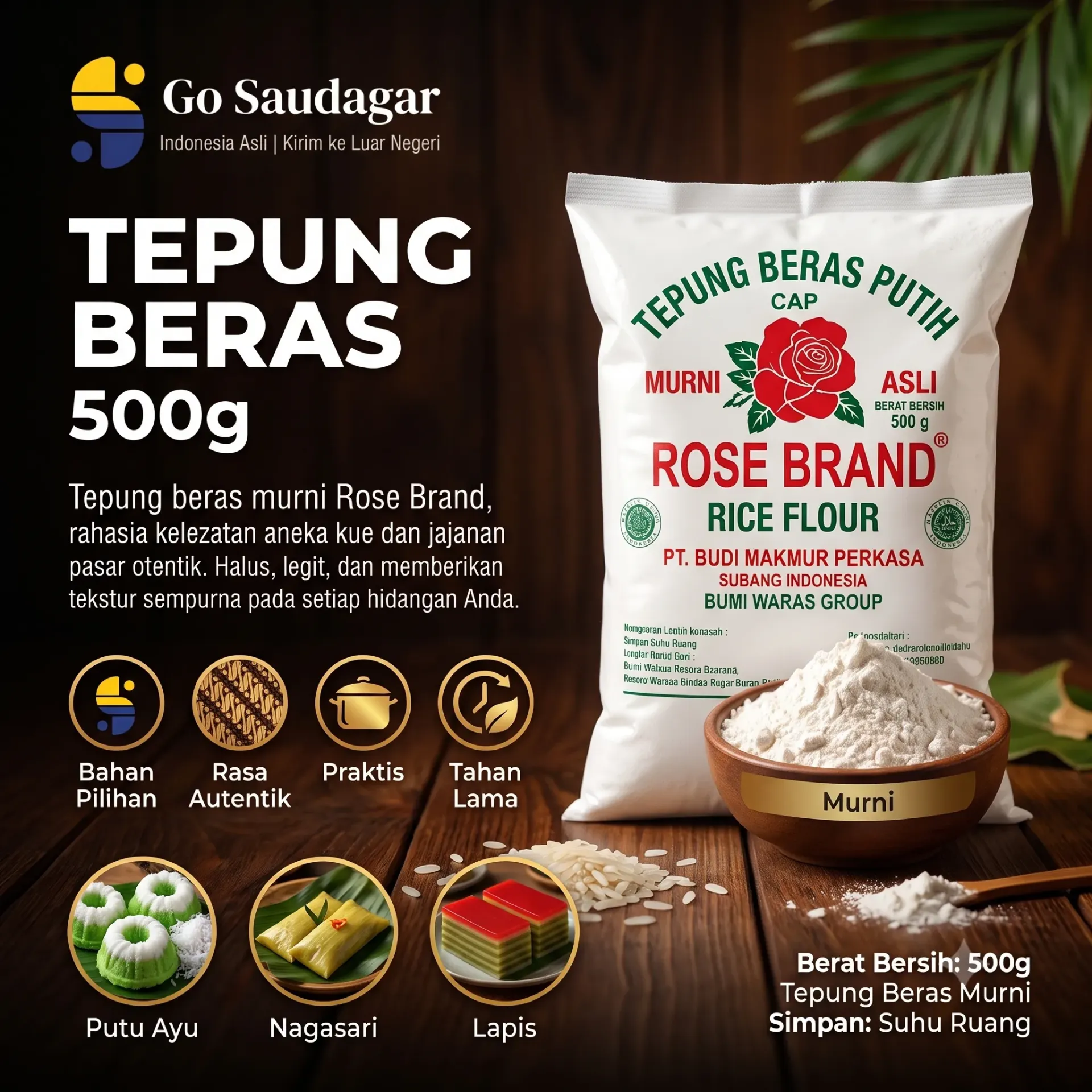 Tepung Beras Rose Brand 200 & 500 gram (200 gr)