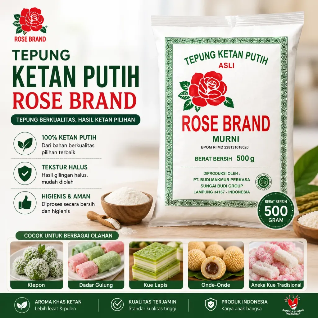 Tepung Ketan Putih Rose Brand 500 gram